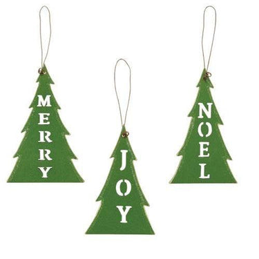 3 Set Christmas Words Cutout Tree Ornaments - The Fox Decor